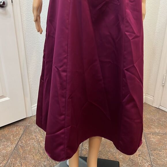 Michaelangelo Size 4 Dress Strapless Burgundy Diamond Belted Accent Formal Prom - Picture 5 of 12